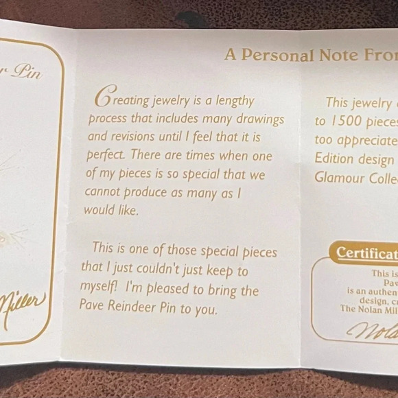 Nolan Miller Reindeer Brooch - Picture 6 of 6